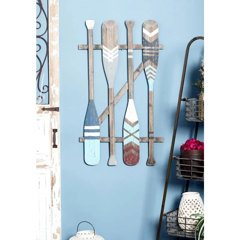 Wood Paddle Home Wall Novelty Canoe Oar Wall Sculpture with Arrow and Stripe Patterns, Wall Art 21" x 2" x 36", Brown
Wood Paddle Home Wall Novelty Canoe Oar Wall Sculpture with Arrow and Stripe Patterns, Wall Art 21" x 2" x 36", Brown