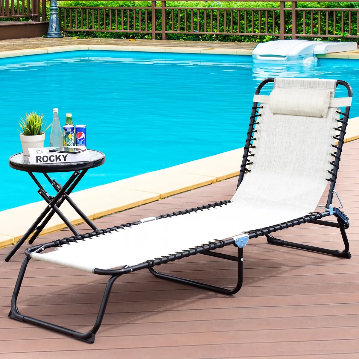 Folding Chaise Lounge Adjustable Portable Recliner Patio Camping Beach Gray
Folding Chaise Lounge Adjustable Portable Recliner Patio Camping Beach Gray