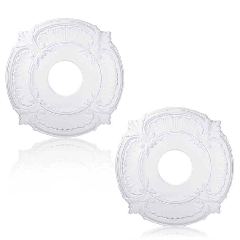 B03C-2 Pieces PU Ceiling Medallion Decorative Ceiling Fan Medallion For Light Fixtures Ceiling Fans Chandeliers, 12 Inch OD
B03C-2 Pieces PU Ceiling Medallion Decorative Ceiling Fan Medallion For Light Fixtures Ceiling Fans Chandeliers, 12 Inch OD