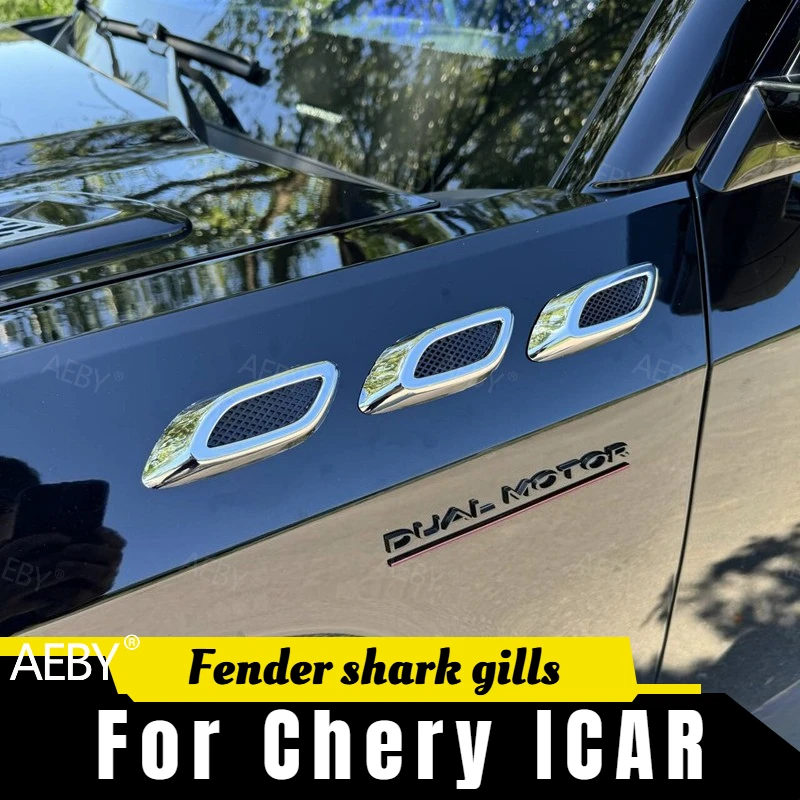 For Chery ICAR Shark gill fender vent side emblem sticker,Air outlet fender side label,Wing body decoration,accessories
For Chery ICAR Shark gill fender vent side emblem sticker,Air outlet fender side label,Wing body decoration,accessories