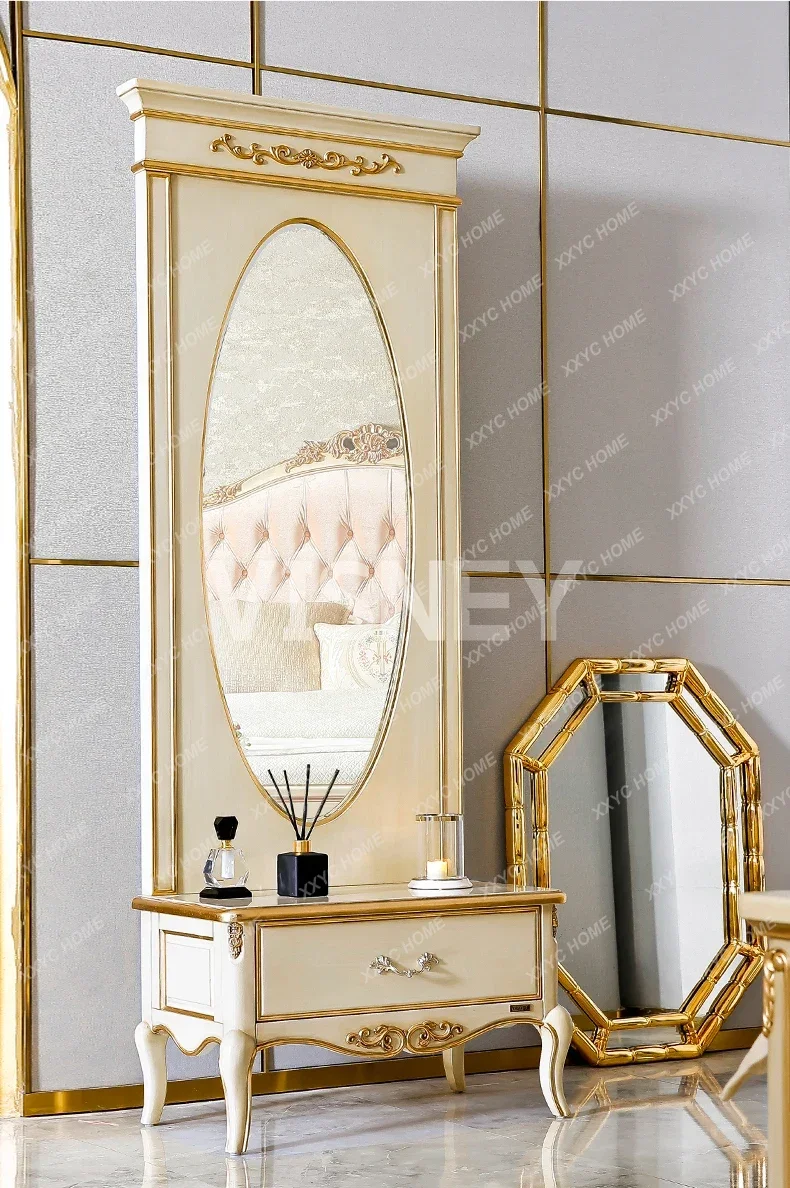 Court retro small French full-length mirror American light luxury modern solid wood storage makeup mirror
Court retro small French full-length mirror American light luxury modern solid wood storage makeup mirror