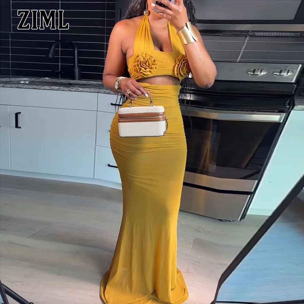 ZIML Solid Spliced Appliques Backless Chic Dresses for Women Halter Sleeveless High Wiast Temperament Dress Female Fashion New
ZIML Solid Spliced Appliques Backless Chic Dresses for Women Halter Sleeveless High Wiast Temperament Dress Female Fashion New