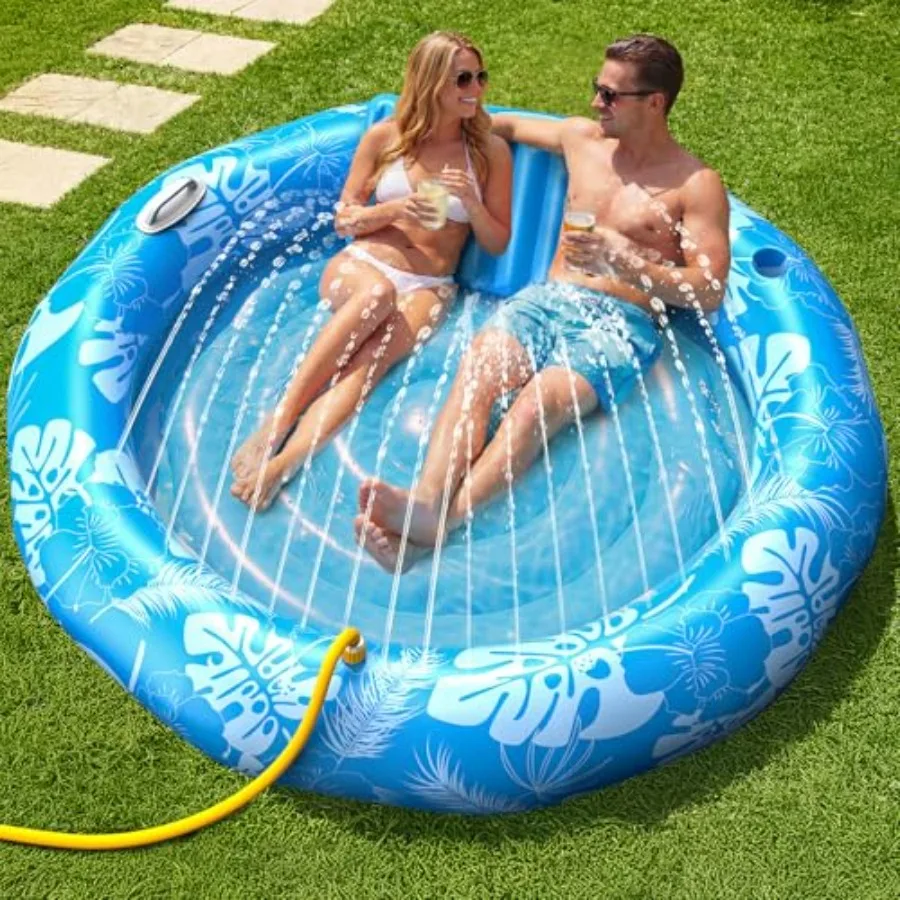 Pool Inflatable Tanning Pool Lounger Float with Sprinkler, 72x65 Round Pool Float Adults with Pillow XL Cup Holder Handle Blow
Pool Inflatable Tanning Pool Lounger Float with Sprinkler, 72x65 Round Pool Float Adults with Pillow XL Cup Holder Handle Blow