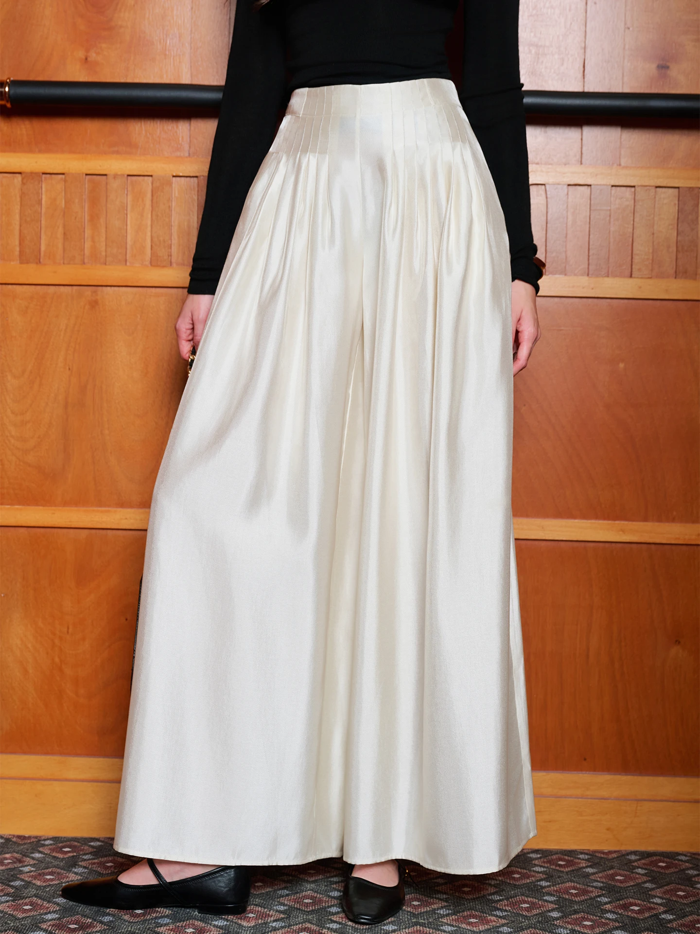 Reve Reveal Double-Sided Silk-Linen Tuck Skirt Wide Leg Pants High Waist Umbrella Hem Draping Long Trousers Casual Pants
Reve Reveal Double-Sided Silk-Linen Tuck Skirt Wide Leg Pants High Waist Umbrella Hem Draping Long Trousers Casual Pants