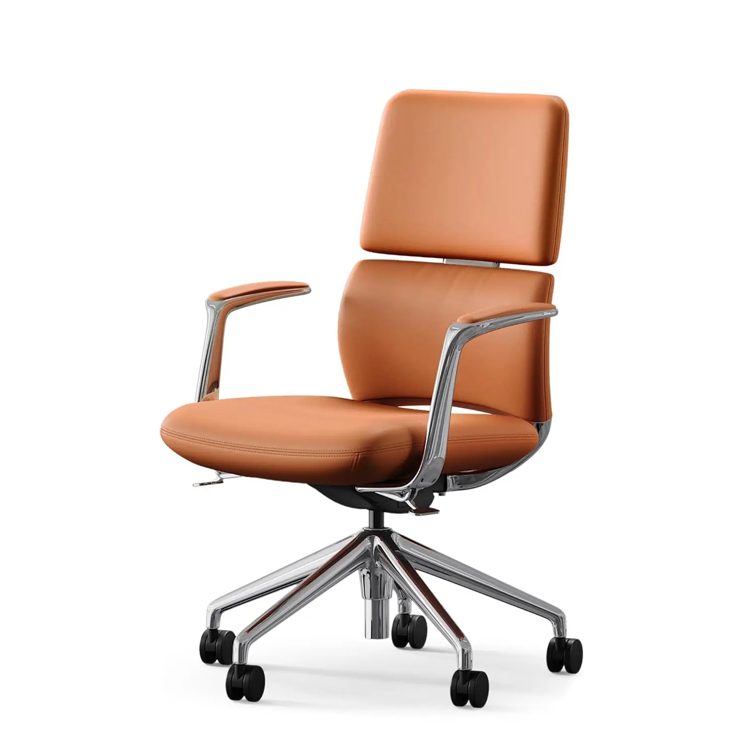 Genuine Leather Office Chair Ergonomic Mid Back Swivel Adjustable Tilt Aluminum Frame Modern Desk Task Chair Orange Customized
Genuine Leather Office Chair Ergonomic Mid Back Swivel Adjustable Tilt Aluminum Frame Modern Desk Task Chair Orange Customized