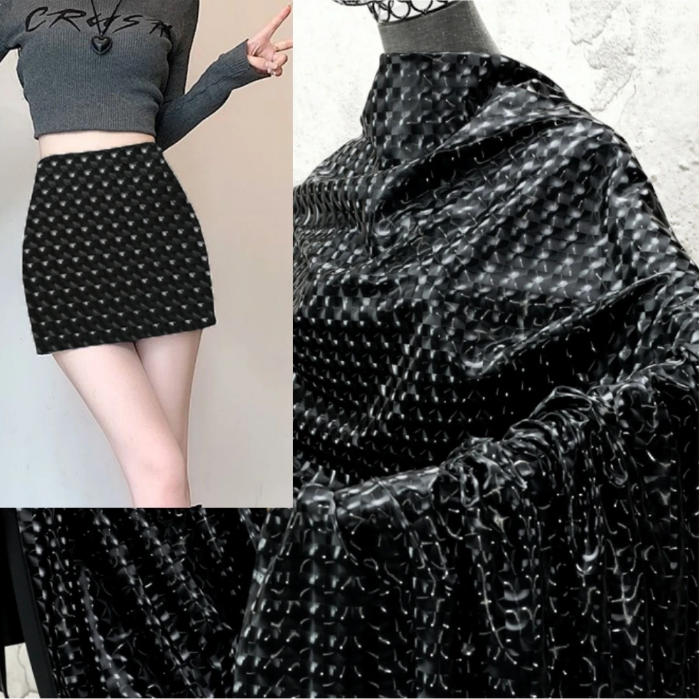 Black Mirror Cat Eye Checkered PU Leather Fabric for Elastic Soft DIY Clothing Fashion Coat Cloth Sewing By The Meter
Black Mirror Cat Eye Checkered PU Leather Fabric for Elastic Soft DIY Clothing Fashion Coat Cloth Sewing By The Meter