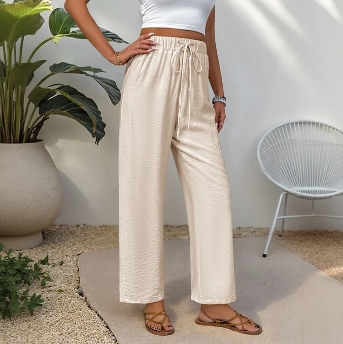 Women's Pants 2025 Summer New High Waist Pocket Elastic Pants Simple Commuting Leisure Elegant Pants
Women's Pants 2025 Summer New High Waist Pocket Elastic Pants Simple Commuting Leisure Elegant Pants