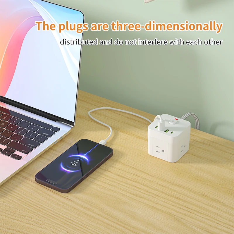 Small desktop power socket with flat braided wire length of 1.5m/5ft, side output end, 7-in-1 surge and overload protection
Small desktop power socket with flat braided wire length of 1.5m/5ft, side output end, 7-in-1 surge and overload protection