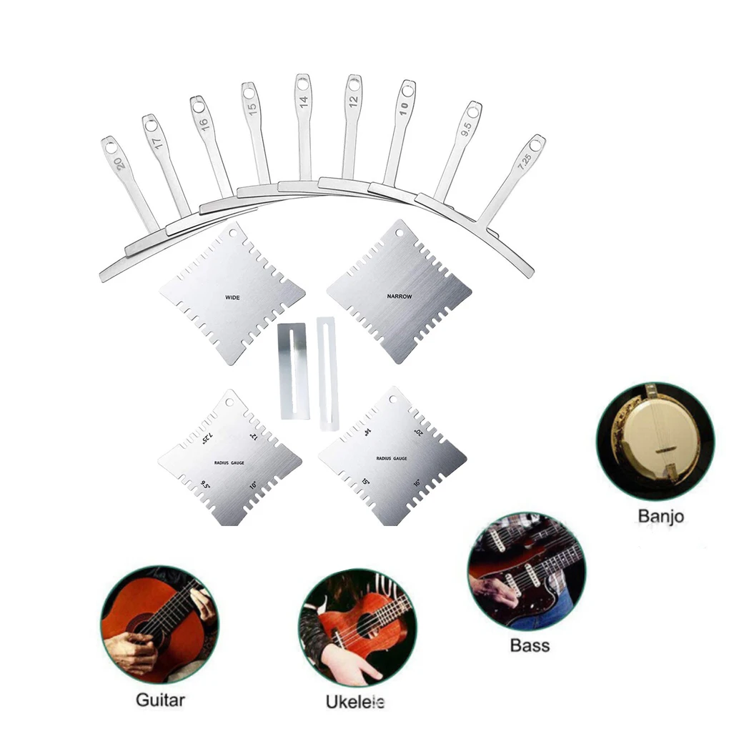 Гитарные инструменты Набор измерений радиуса Музыкальные инструменты для электрического бас-гитары
Гитарные инструменты Набор измерений радиуса Музыкальные инструменты для электрического бас-гитары