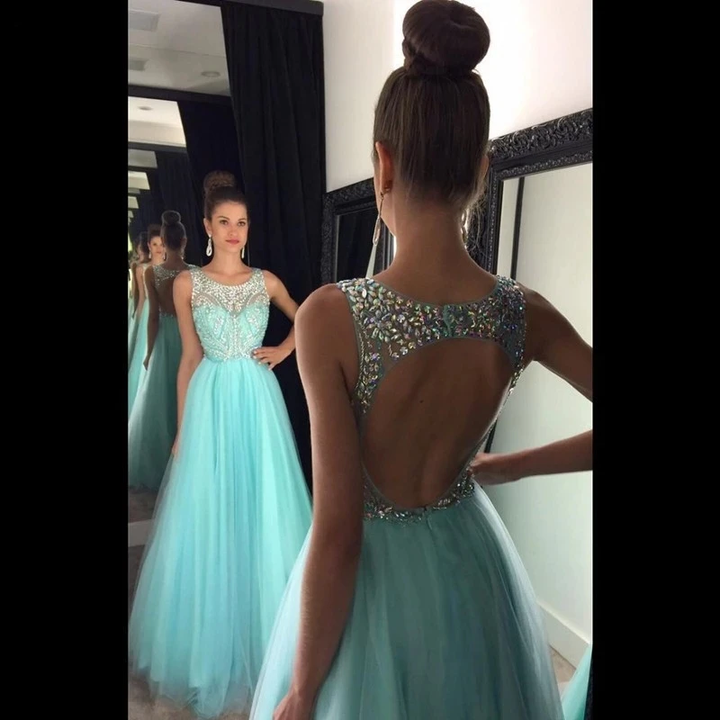 ANGELSBRIDEP Sexy Backless Long Tulle Evening Party Gowns Round Neck Vestidos De Festa Beading Tulle Formal Birthday Prom Dress
ANGELSBRIDEP Sexy Backless Long Tulle Evening Party Gowns Round Neck Vestidos De Festa Beading Tulle Formal Birthday Prom Dress