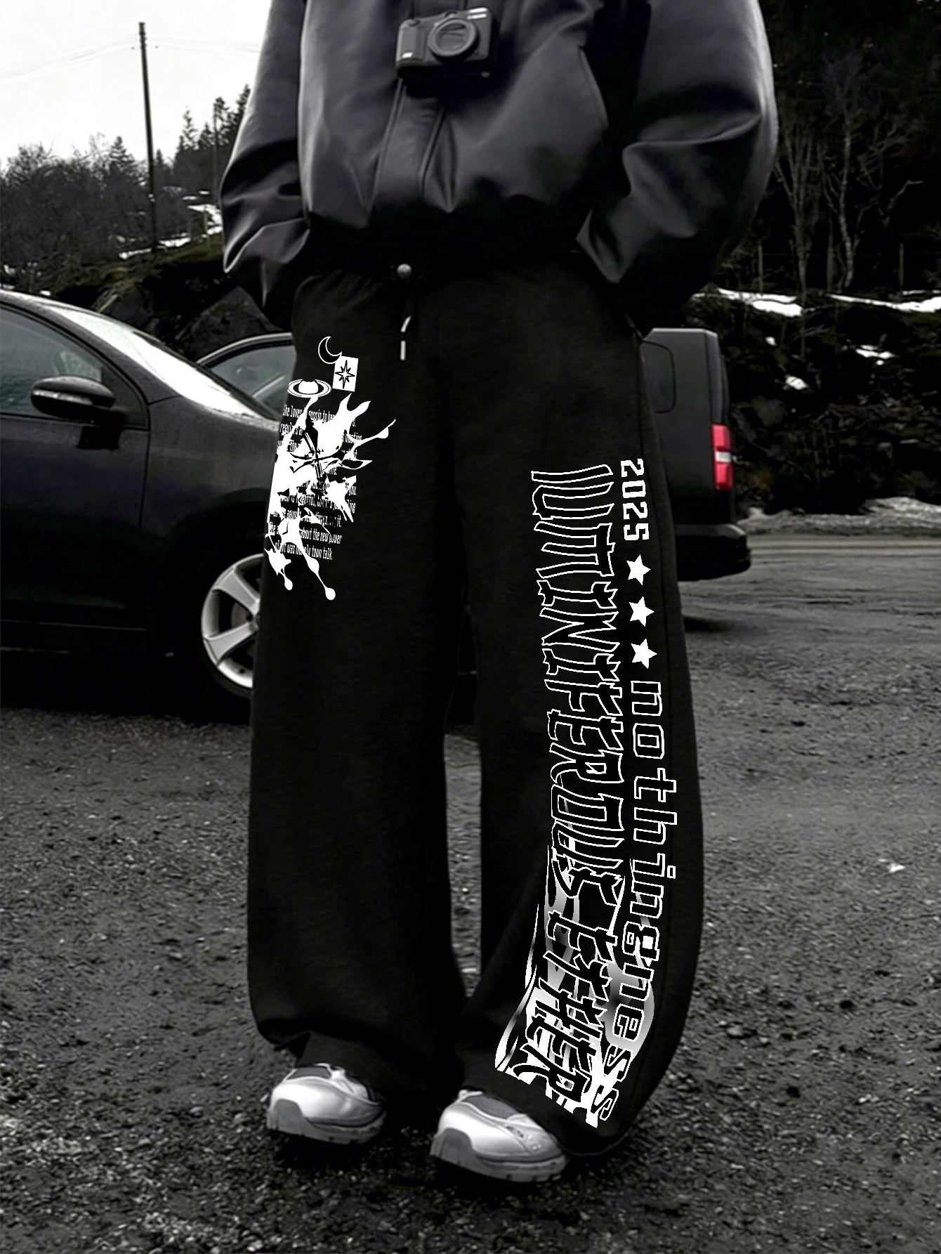 Men Ink Splatter Gothic Vertical Letter Graphic Wide Leg Sweatpants Drawstring Loose Straight Baggy Y2K Streetwear Jogger Pants
Men Ink Splatter Gothic Vertical Letter Graphic Wide Leg Sweatpants Drawstring Loose Straight Baggy Y2K Streetwear Jogger Pants