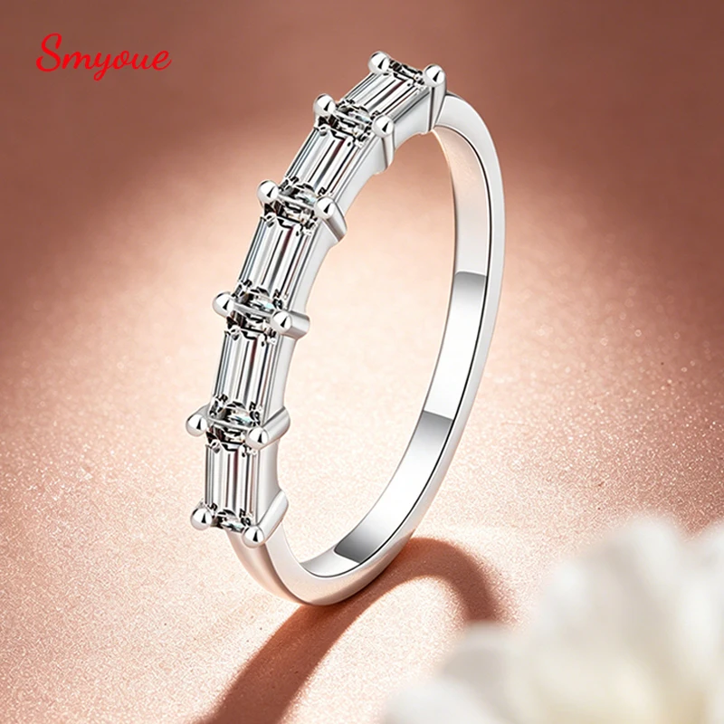 Smyoue 2*4mm Emerald Cut Moissanite Rings 5 Gems Female Wedding Bands for Women Match Diamond Real S925 Sterling Silver Jewelry
Smyoue 2*4mm Emerald Cut Moissanite Rings 5 Gems Female Wedding Bands for Women Match Diamond Real S925 Sterling Silver Jewelry