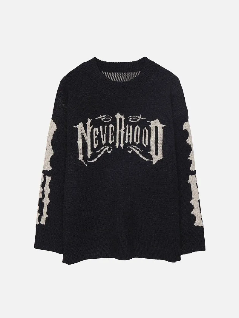 Grunge Y2k Extra Large Knitted Sweater Women's Street Trend Women's Pattern Knitted Pullover Gothic Punk Fabric Pullover
Grunge Y2k Extra Large Knitted Sweater Women's Street Trend Women's Pattern Knitted Pullover Gothic Punk Fabric Pullover