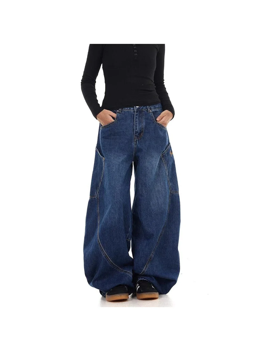Large Size Embroidered Denim Wide Leg Pants with Big Pockets Women's Design Sensation Harajuku Style High Waist PU Material
Large Size Embroidered Denim Wide Leg Pants with Big Pockets Women's Design Sensation Harajuku Style High Waist PU Material