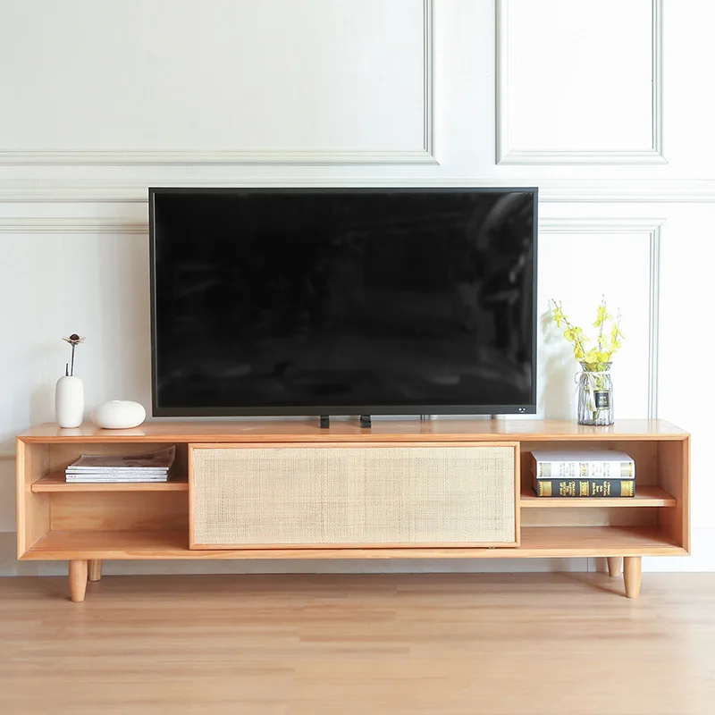 Nordic solid wood TV cabinet Japanese simple small apartment rattan solid wood TV cabinet Hanging cabinet Homestay log locker
Nordic solid wood TV cabinet Japanese simple small apartment rattan solid wood TV cabinet Hanging cabinet Homestay log locker