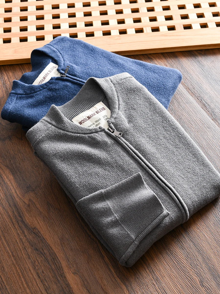 Men's Knitted Zipper Cardigan Sweater 70% Cotton 30% Wool Blend Casual Fashion Urban Style Long Sleeve round Neck Spring Autumn
Men's Knitted Zipper Cardigan Sweater 70% Cotton 30% Wool Blend Casual Fashion Urban Style Long Sleeve round Neck Spring Autumn