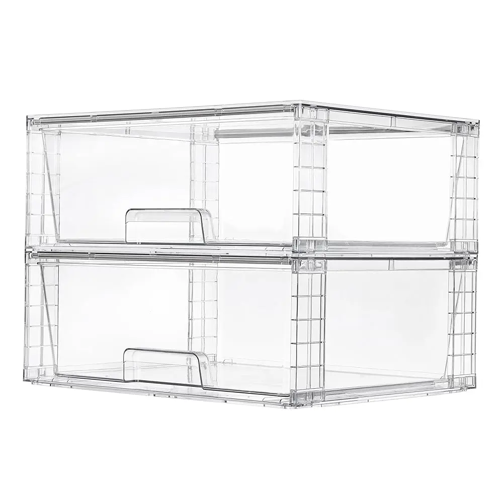 2 Pa Large Stackable Storage Drawers,Easily Assemble Clear Acrylic Bathroom Closet Undersink Organizers,Plastic Storage Bins
2 Pa Large Stackable Storage Drawers,Easily Assemble Clear Acrylic Bathroom Closet Undersink Organizers,Plastic Storage Bins