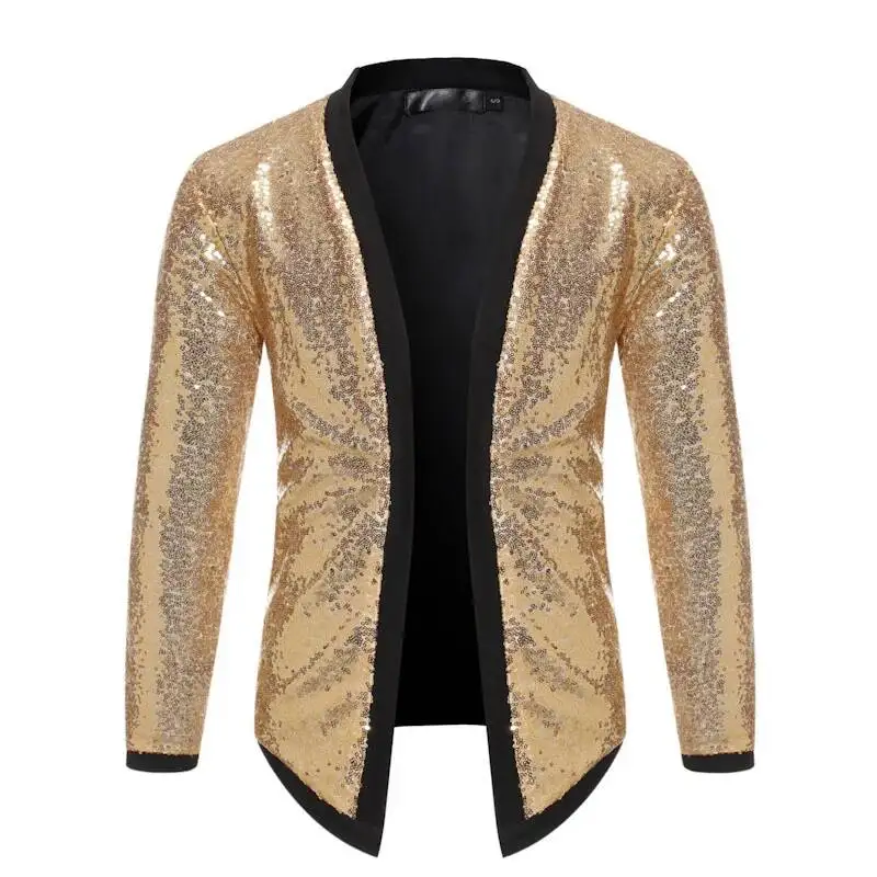 Men's Coat Men's European Cardigan Sequin Buttonless Nightclub Bar Jacket Top Zt-jk25
Men's Coat Men's European Cardigan Sequin Buttonless Nightclub Bar Jacket Top Zt-jk25