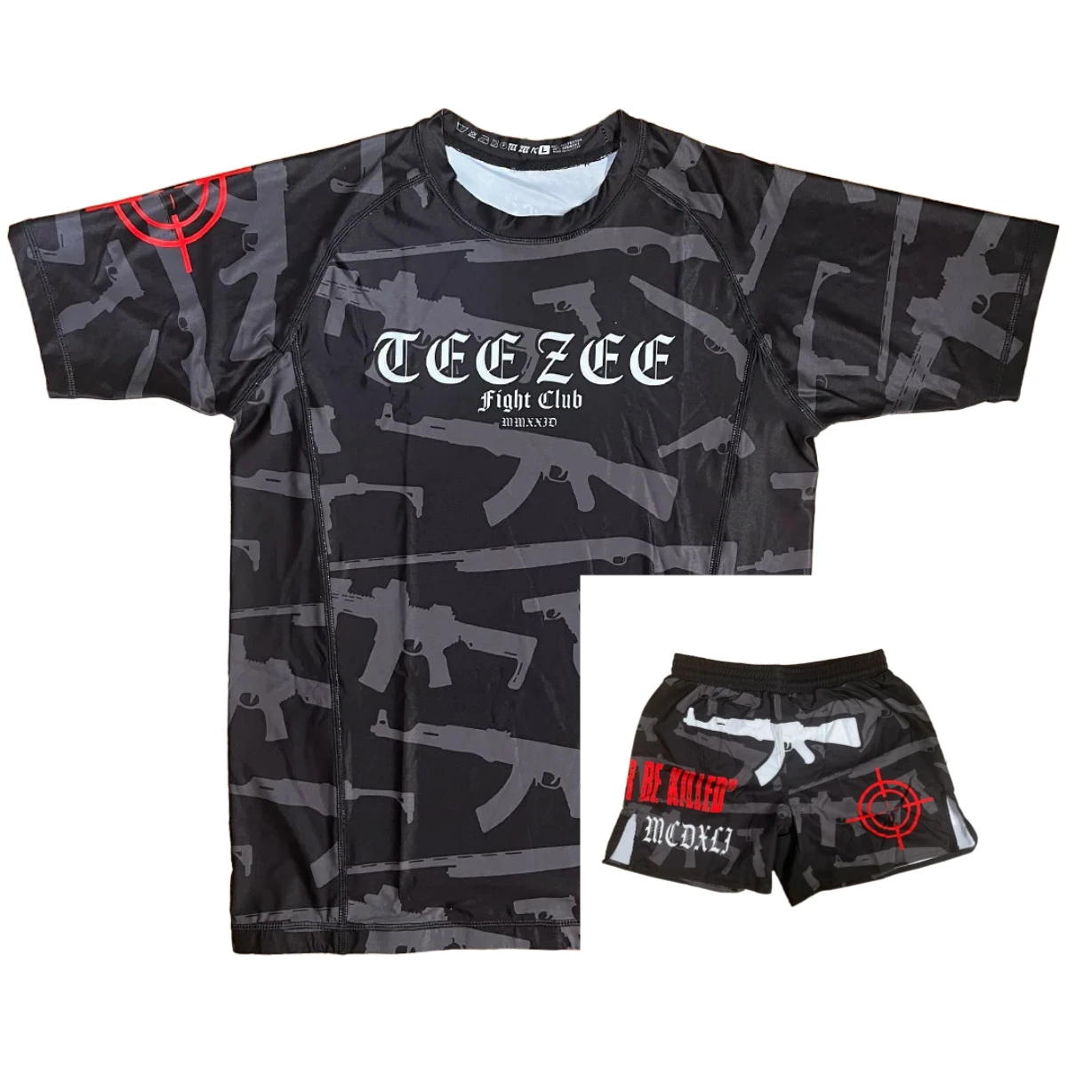 Gun Kit Rash Guard Men's T-Shirt & Shorts Set Summer Sports Casual Dry-Fit Set Suitable for Training in MMA Jiu-Jitsu Wrestling
Gun Kit Rash Guard Men's T-Shirt & Shorts Set Summer Sports Casual Dry-Fit Set Suitable for Training in MMA Jiu-Jitsu Wrestling