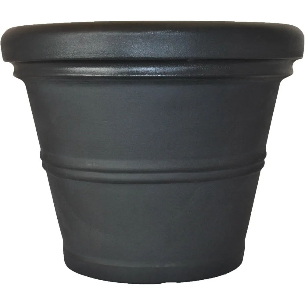 Tusco Products RR30BK Classic Rolled Rim Garden Planter, 30", Black
Tusco Products RR30BK Classic Rolled Rim Garden Planter, 30", Black