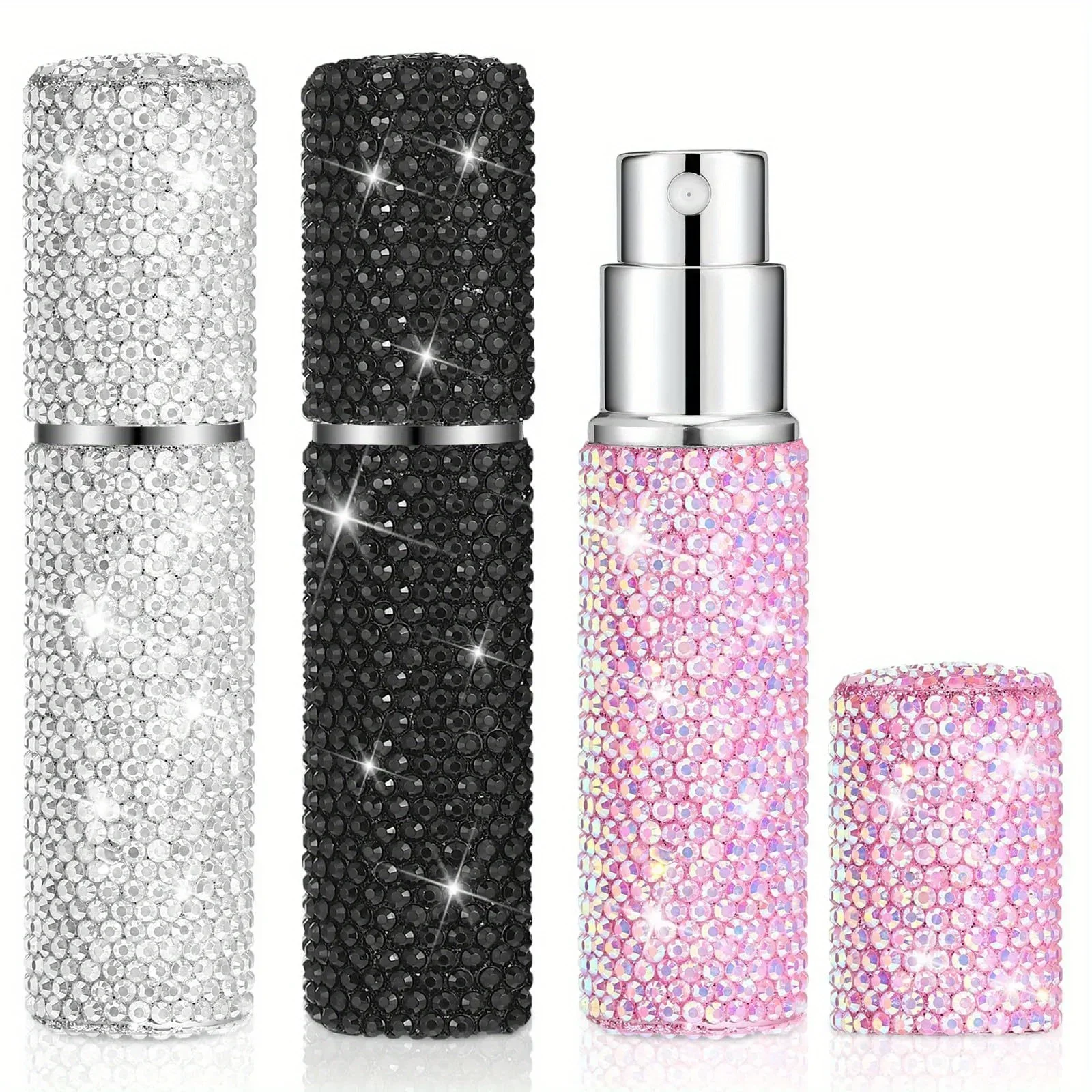 1pcs Mini Diamond-encrusted Perfume Bottle Atomiser 10ml Luxury Refillable Spray Bottle Press Pump Empty Women
1pcs Mini Diamond-encrusted Perfume Bottle Atomiser 10ml Luxury Refillable Spray Bottle Press Pump Empty Women