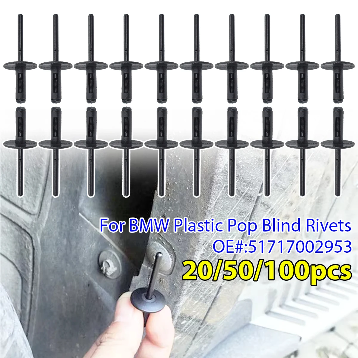 20/50/100x Pop Blind Rivets Wheel Arch Side Skirts Sills Bumper MudSplash Clips For BMW X1 E84 F48 F49 X3 E83 X5 E53 51717002953
20/50/100x Pop Blind Rivets Wheel Arch Side Skirts Sills Bumper MudSplash Clips For BMW X1 E84 F48 F49 X3 E83 X5 E53 51717002953