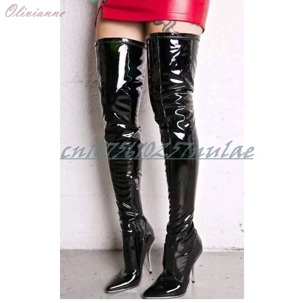 Black Shiny Leather Pointed Toe Over the Knee Boots Concise Stiletto High Heel Fashion Women Shoes 2025 Sexy Zapatos Para Mujere
Black Shiny Leather Pointed Toe Over the Knee Boots Concise Stiletto High Heel Fashion Women Shoes 2025 Sexy Zapatos Para Mujere