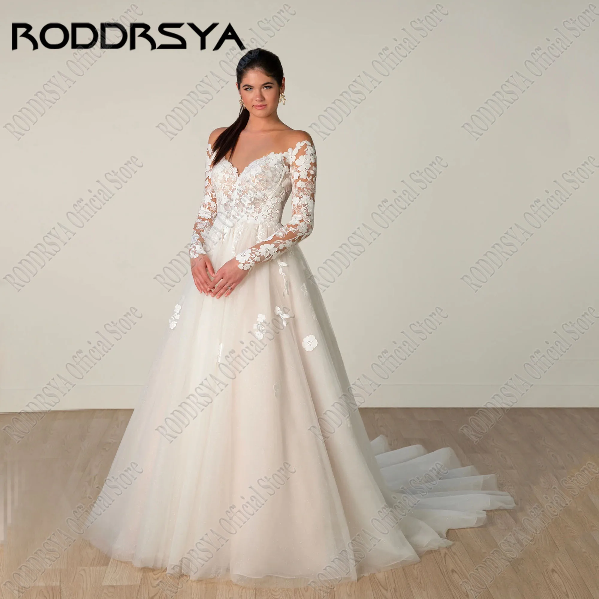 RODDRSYA Backless Lace Wedding Dresses Long Sleeve Appliques Scoop Neck A-Line Elegant Bridal Gowns Customized Bride Dress 2025
RODDRSYA Backless Lace Wedding Dresses Long Sleeve Appliques Scoop Neck A-Line Elegant Bridal Gowns Customized Bride Dress 2025
