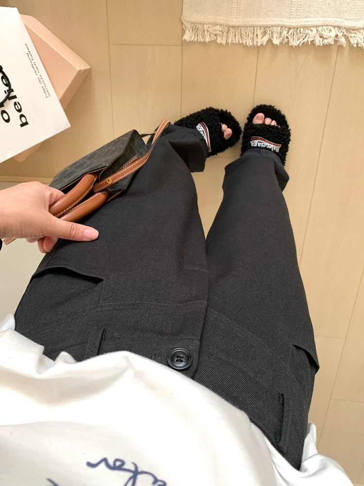 High Waist Drapey Casual Straight Leg Suit Pants Women's 25 Autumn Commute Slimming Knife Pants Polyester Fiber Long Trousers
High Waist Drapey Casual Straight Leg Suit Pants Women's 25 Autumn Commute Slimming Knife Pants Polyester Fiber Long Trousers