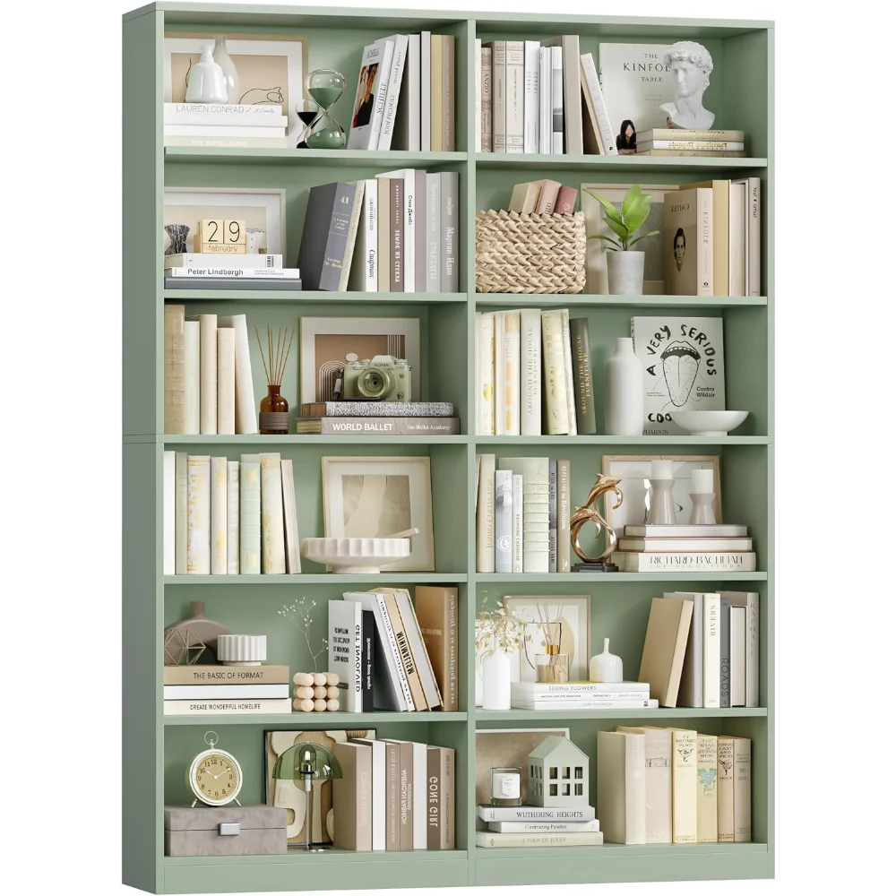 Bookshelf and Bookcase, 6-Tier Double Wide Bookshelves, Freestanding Display Storage Shelves, Tall Bookcases for Home Decor
Bookshelf and Bookcase, 6-Tier Double Wide Bookshelves, Freestanding Display Storage Shelves, Tall Bookcases for Home Decor