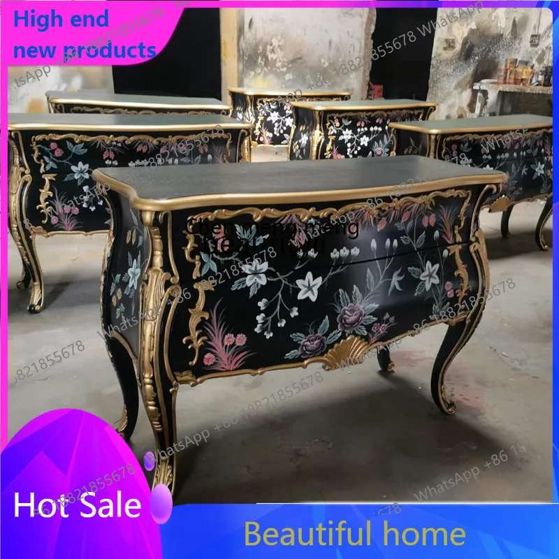 French Style Painted Two-Drawer Cabinet Entrance Partition Dining Side Living Room Hallway Storage Black
French Style Painted Two-Drawer Cabinet Entrance Partition Dining Side Living Room Hallway Storage Black