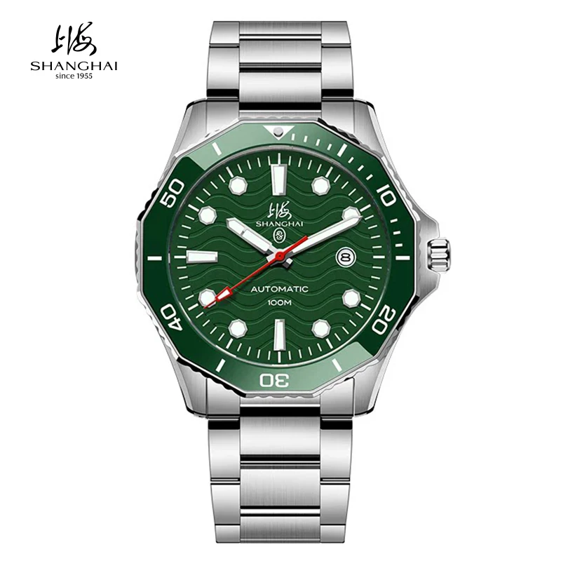 Shanghai Men's Automatic Dive Watches Ceramic Bezel 316L Stainless Steel Luminous Mechanical Watches 41mm 100M Waterproof SH005
Shanghai Men's Automatic Dive Watches Ceramic Bezel 316L Stainless Steel Luminous Mechanical Watches 41mm 100M Waterproof SH005