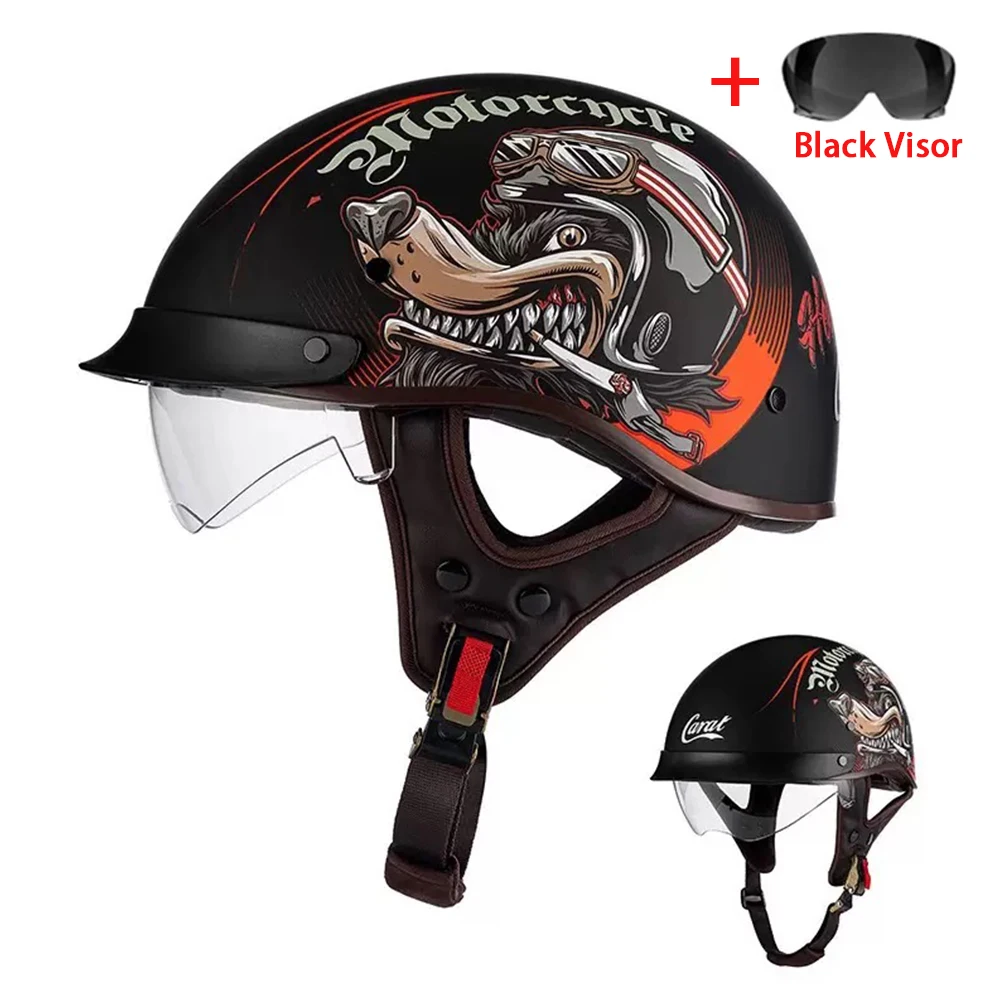 Retro Motorcycle Helmet Double Lens Vintage Cycling Capacete De Moto Helmet Men Women Vintage Scooter Half Helmet DOT Approved
Retro Motorcycle Helmet Double Lens Vintage Cycling Capacete De Moto Helmet Men Women Vintage Scooter Half Helmet DOT Approved