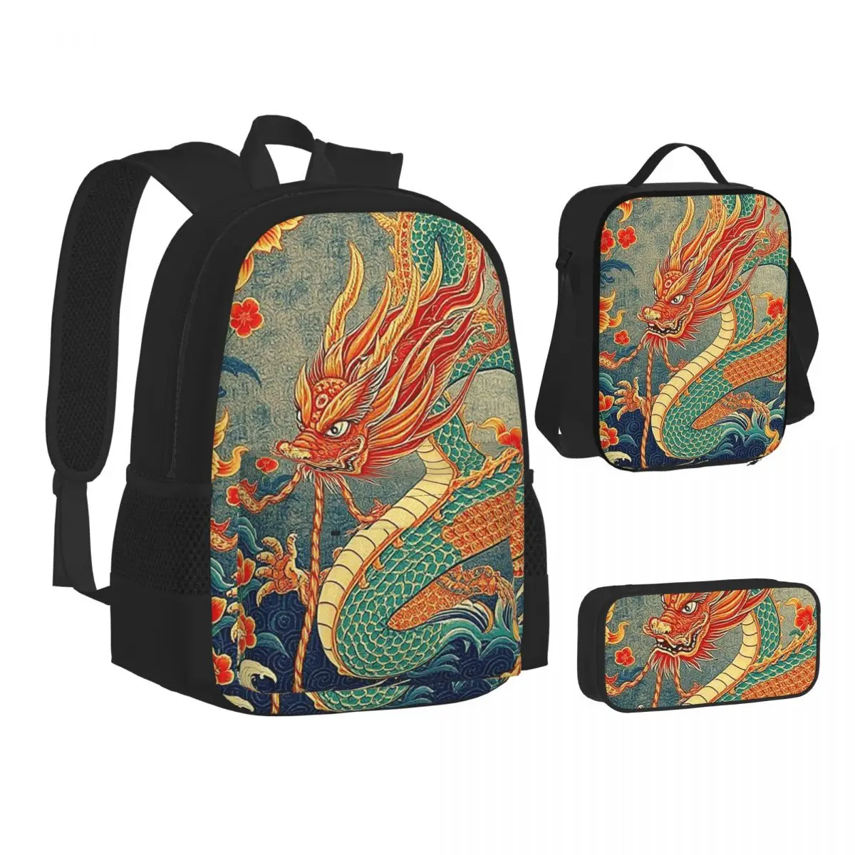 Chinese Dragon Asian Oriental Style Art Backpacks Students Bookbag School Bags Rucksack Lunch Bag Pen Bag Three-Piece Set
Chinese Dragon Asian Oriental Style Art Backpacks Students Bookbag School Bags Rucksack Lunch Bag Pen Bag Three-Piece Set