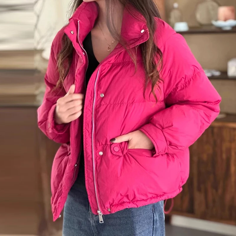 Winter new 90 white duck down jacket, women's stand collar, casual and fashionable short style, cold resistant down jacket
Winter new 90 white duck down jacket, women's stand collar, casual and fashionable short style, cold resistant down jacket