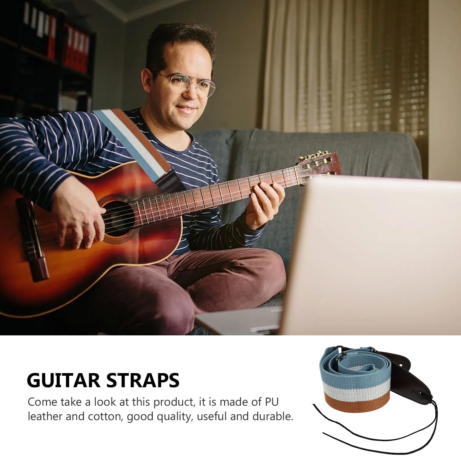 1Pcs Adjustable Guitar Strap PU Cotton Durable Portable Striped Instrument Lanyard Practical Bass Guitar String 
1Pcs Adjustable Guitar Strap PU Cotton Durable Portable Striped Instrument Lanyard Practical Bass Guitar String