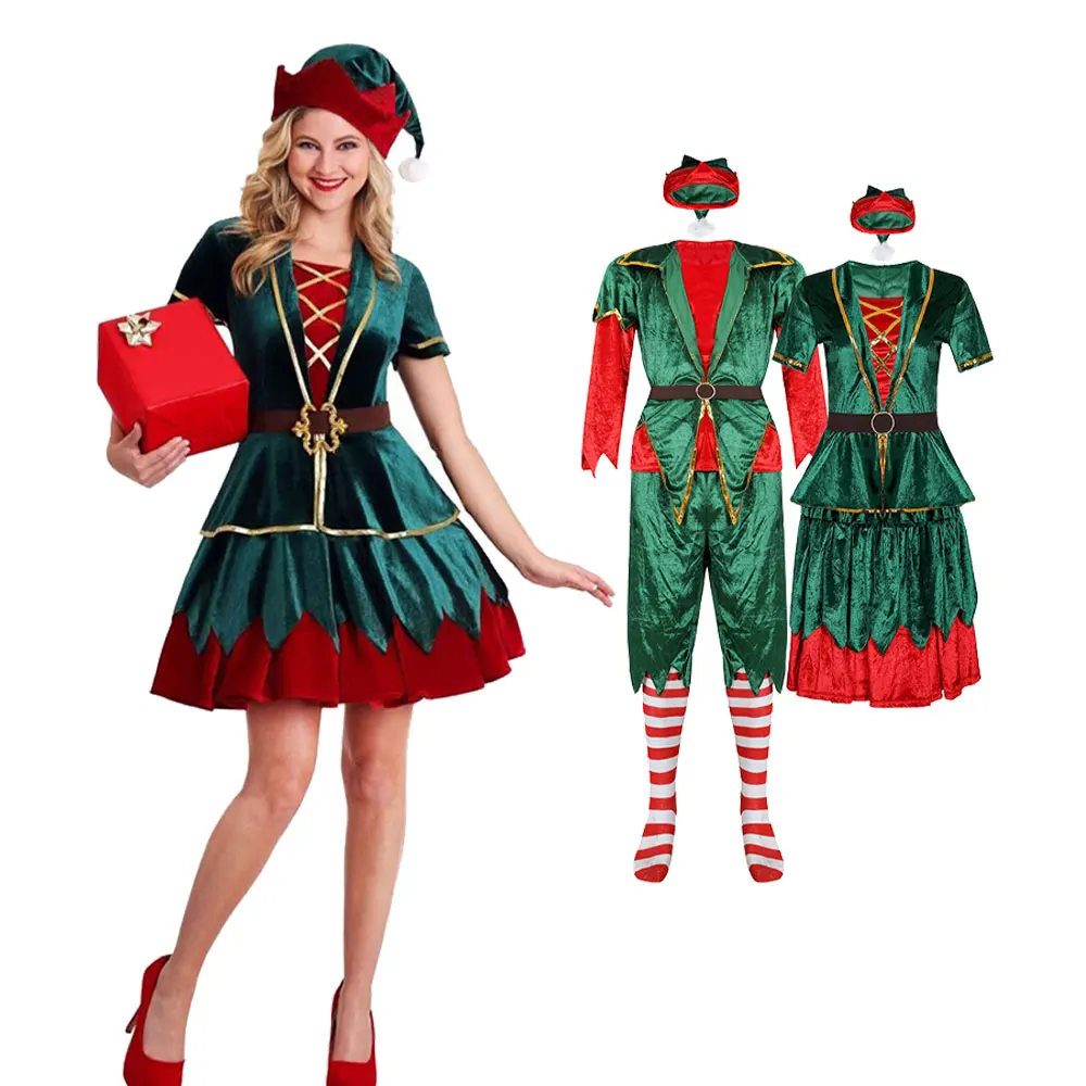 Christmas Elf Costume Green Woman Man Adult Couple Clothes Santa Claus Dress Xmas Stage Performance Cosplay Suits
Christmas Elf Costume Green Woman Man Adult Couple Clothes Santa Claus Dress Xmas Stage Performance Cosplay Suits