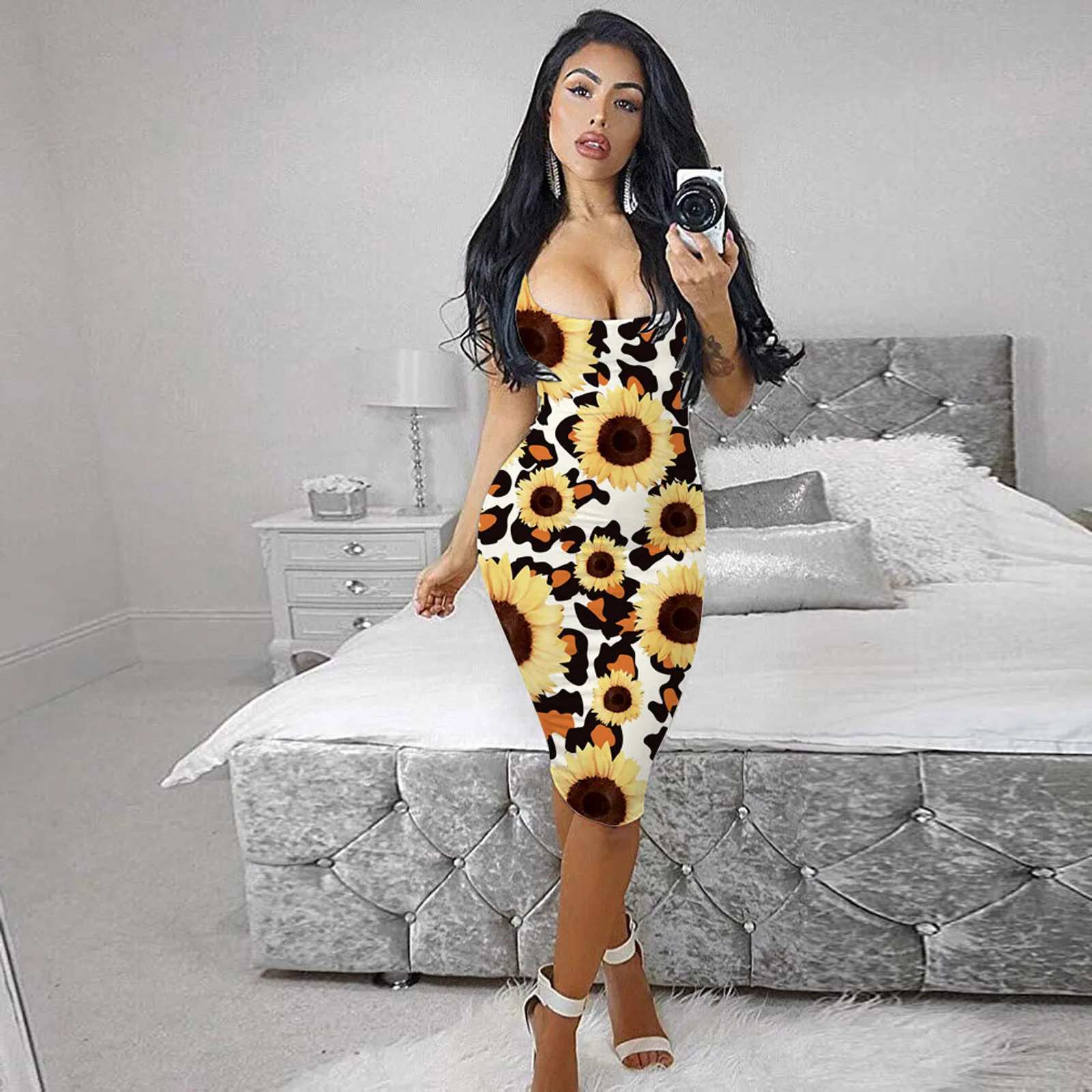 Midi Dress Tank Club Dress Sleeveless Floral Print Party Mini Dresses Women's Hip Wrap Breast Wrap Tight Dress Summer Vestidos
Midi Dress Tank Club Dress Sleeveless Floral Print Party Mini Dresses Women's Hip Wrap Breast Wrap Tight Dress Summer Vestidos