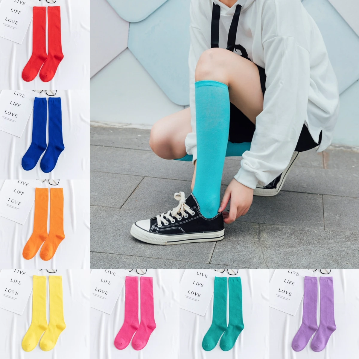 Korean Candy Color Versatile Knee Socks Simple Fashion Cotton Breathable Trendy Women Sports Stockings Comfortable Design
Korean Candy Color Versatile Knee Socks Simple Fashion Cotton Breathable Trendy Women Sports Stockings Comfortable Design
