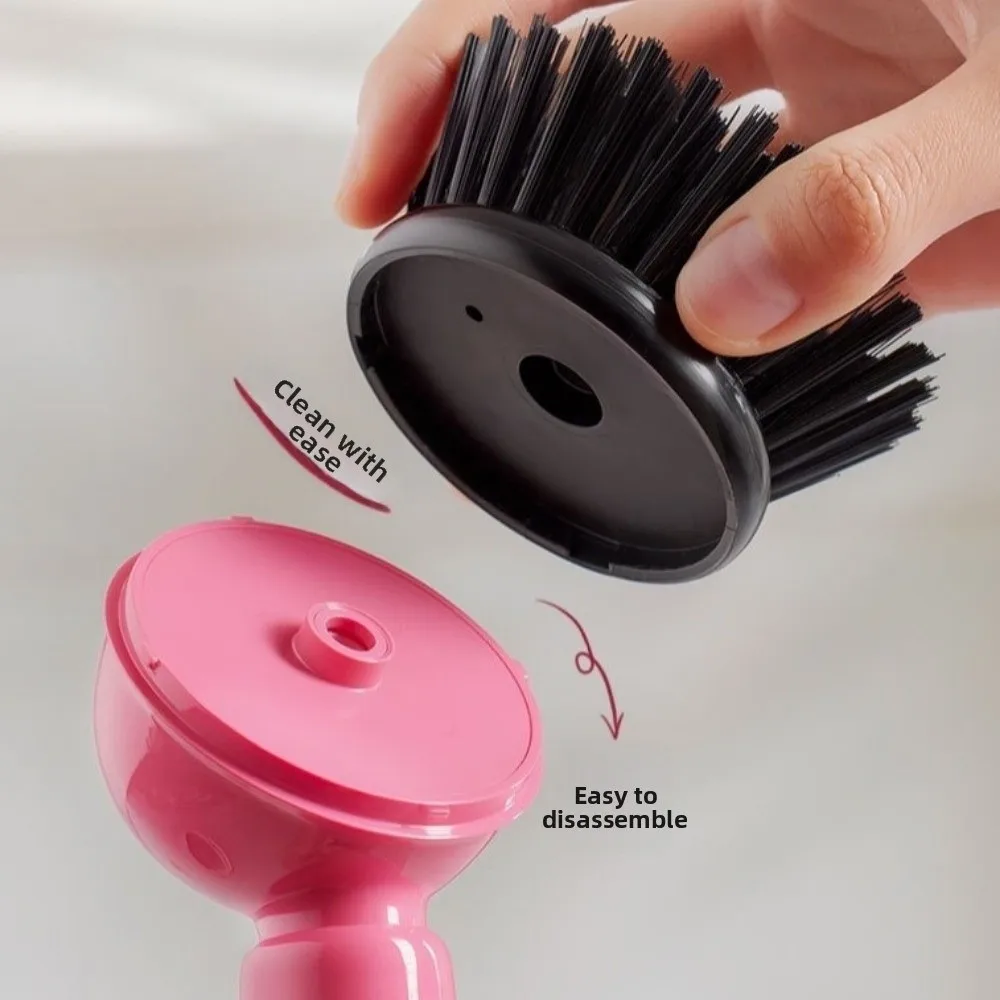 With Detergent Dispenser Dish Brush Long Handle Plastic Material Pot Brush Vertical Non Scratch Bristles Scrub Brush Kitchen Use
With Detergent Dispenser Dish Brush Long Handle Plastic Material Pot Brush Vertical Non Scratch Bristles Scrub Brush Kitchen Use