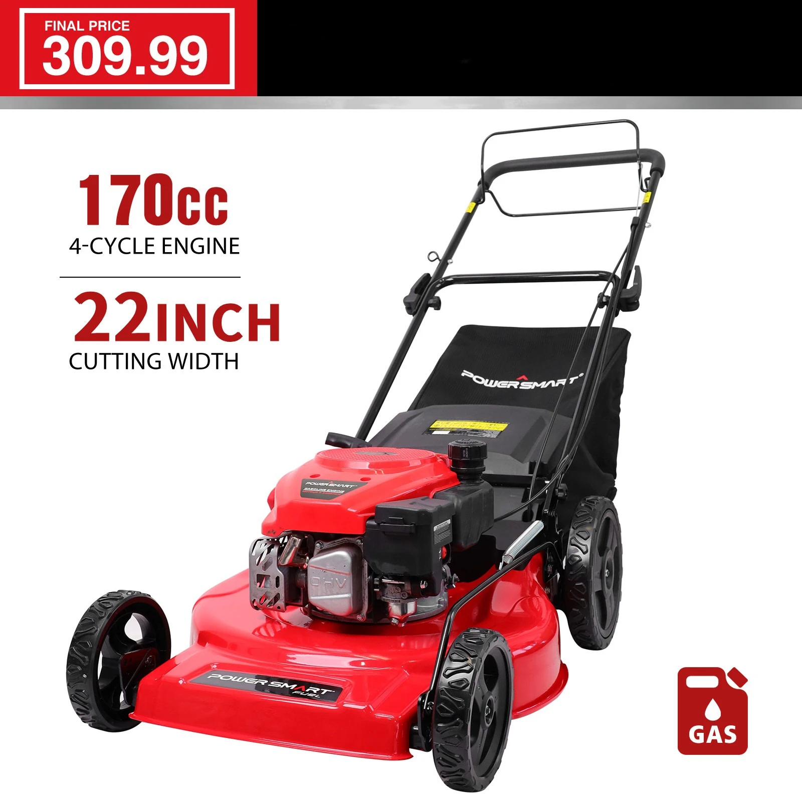 Self Propelled Lawn Mower 22", Gas Powered, 170cc, Steel Deck, New
Self Propelled Lawn Mower 22", Gas Powered, 170cc, Steel Deck, New