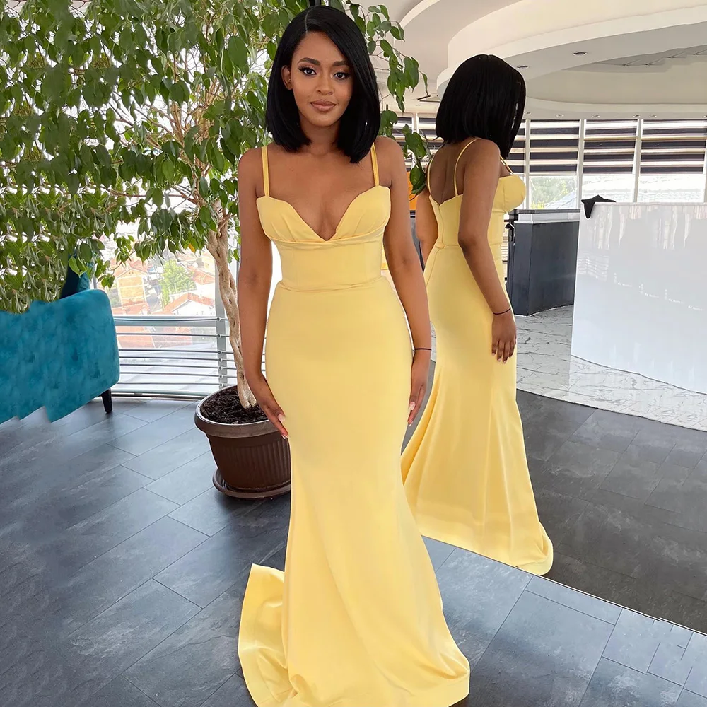 Yipeisha Spaghetti Straps Long Bridesmaid Dress Simple Mermaid Wedding Party Maid of Honor Gown Evening Wear
Yipeisha Spaghetti Straps Long Bridesmaid Dress Simple Mermaid Wedding Party Maid of Honor Gown Evening Wear