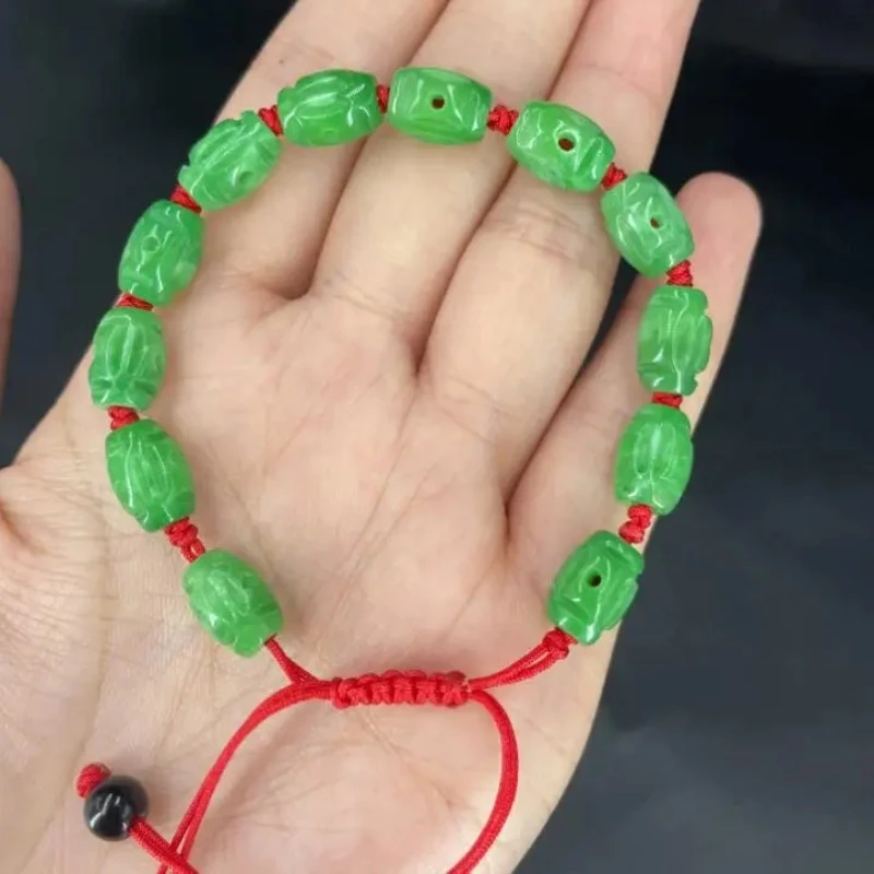Customized Green Jade Emerald Beads Hand Knotting DIY Bracelet Accessories Jewellery Fashion Man Woman Luck Amulet New
Customized Green Jade Emerald Beads Hand Knotting DIY Bracelet Accessories Jewellery Fashion Man Woman Luck Amulet New