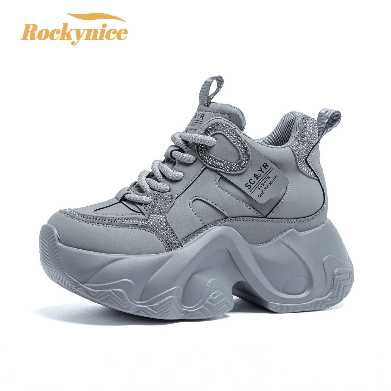 8CM High Top Platform Sneakers Thick Soled Women's Spring Breathable Casual Sports Dad Shoes Woman Street Bling Chunky Sneakers
8CM High Top Platform Sneakers Thick Soled Women's Spring Breathable Casual Sports Dad Shoes Woman Street Bling Chunky Sneakers
