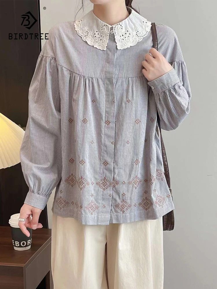 New Autumn Cotton Long Sleeve Shirt, Women Lapel Embroidery Top, Mori Girl Retro Loose Commute Versatile Blouse, Winter T4N713CC
New Autumn Cotton Long Sleeve Shirt, Women Lapel Embroidery Top, Mori Girl Retro Loose Commute Versatile Blouse, Winter T4N713CC