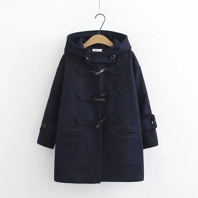 Corner buckle woolen coat women's autumn and winter medium and long woolen coat hooded student small coat
Corner buckle woolen coat women's autumn and winter medium and long woolen coat hooded student small coat
