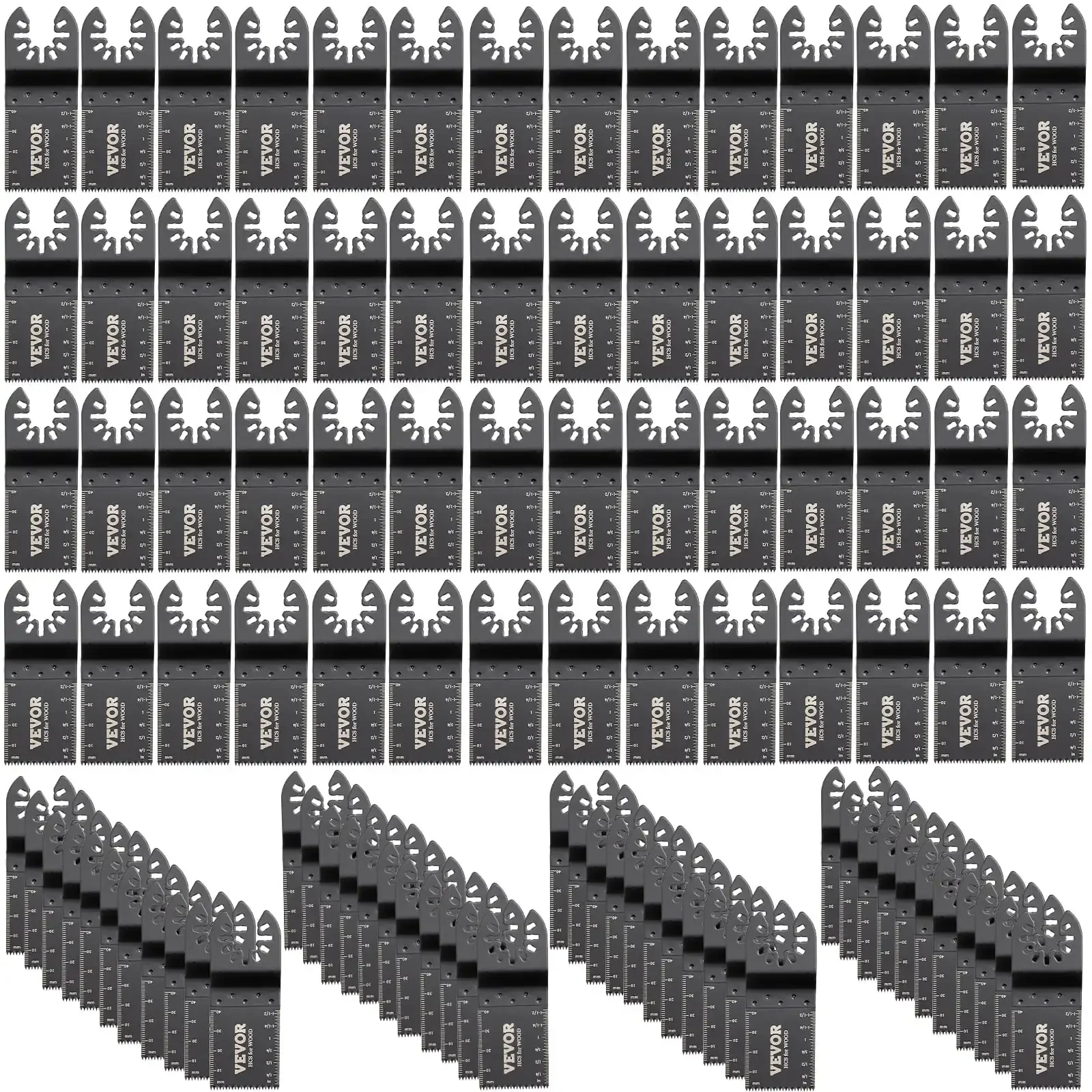 100pcs Oscillating Saw Blades, Quick Release Multitool Blades Kit, HCS Tool Blades for Wood Plastic Metal Nails Bolts
100pcs Oscillating Saw Blades, Quick Release Multitool Blades Kit, HCS Tool Blades for Wood Plastic Metal Nails Bolts
