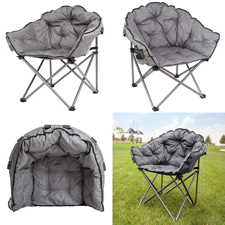 C932S-129 Padded Cushion Outdoor Folding Lounge Patio Club Chair, Gray
C932S-129 Padded Cushion Outdoor Folding Lounge Patio Club Chair, Gray