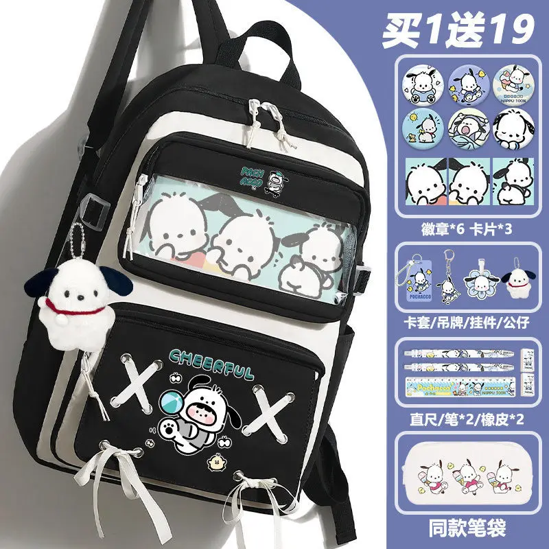 Школьный ранец Sanrio New Pacha для учеников, вместительный Повседневный Легкий водонепроницаемый рюкзак на плечо с защитой от пятен
Школьный ранец Sanrio New Pacha для учеников, вместительный Повседневный Легкий водонепроницаемый рюкзак на плечо с защитой от пятен