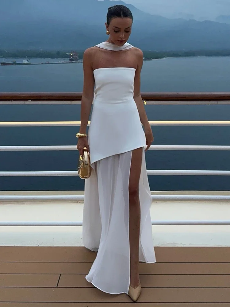 LangMao Elegant Strapless Sexy Maxi Dress For Women Gown With Scarf Off-shoulder Sleeveless Backless Split Beach Long Dress
LangMao Elegant Strapless Sexy Maxi Dress For Women Gown With Scarf Off-shoulder Sleeveless Backless Split Beach Long Dress